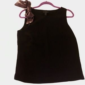 J Crew Crepe Tank with Sequin Bow